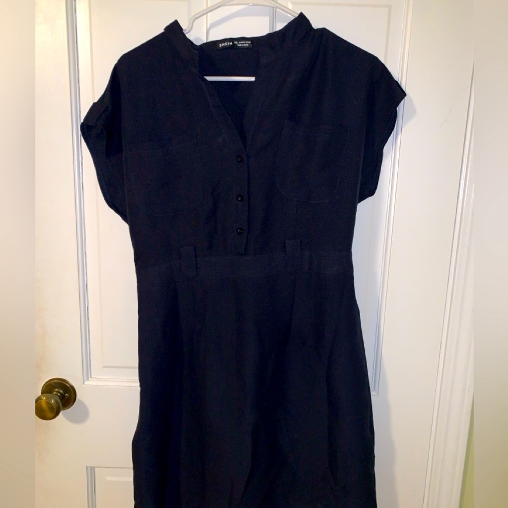 shein black midi dress